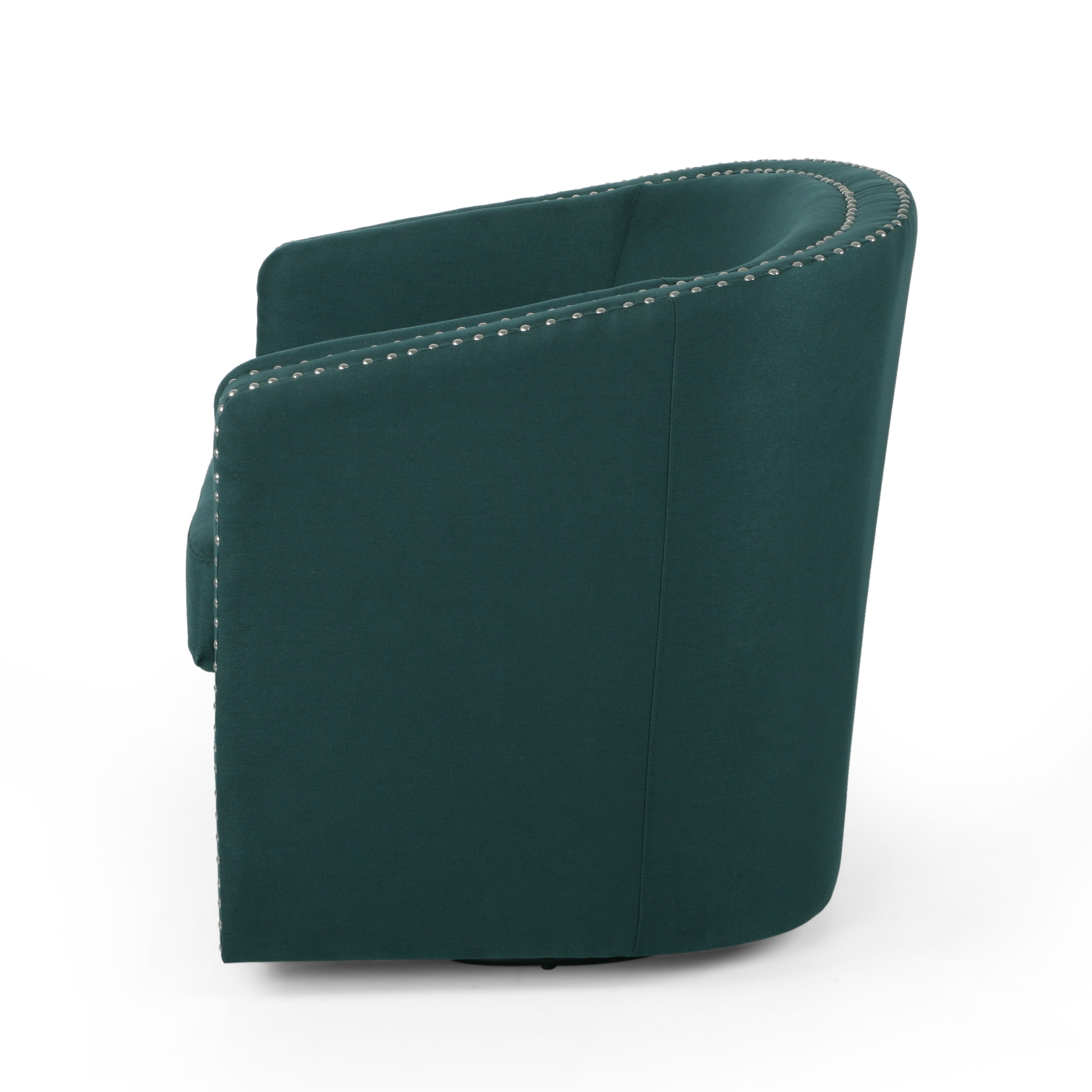 Noble House Maya Fabric Swivel Chair, Green, Black