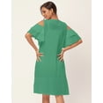 thumbnail image 4 of Moomaya Solid Cold Shoulder Shift Dresses For Women, Round Neck Short Dress, 4 of 8