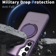 thumbnail image 2 of Magnetic Ring Stand Case for Samsung Galaxy S23 [Compatible with MagSafe] with Rotatable Ring Holder, Mechanical Structure Military Drop Protection Shockproof Translucent Phone Cover, Purple, 2 of 6