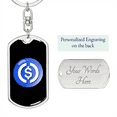 thumbnail image 2 of USD Coin (USDC Crypto Cryptocurrency Stainless Steel or 18k Gold Premium Swivel Dog Tag Keychain, 2 of 16