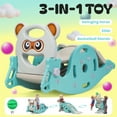 thumbnail image 3 of 4-in-1 Kids Slide Rocking Toy, Portable Combination Slide for Children, Rocking Horse with Basketball Hoop, Convertible Freestanding Slide for Age 1-6 Boys And Girls-Green, 3 of 8