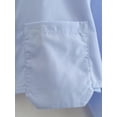 thumbnail image 4 of Women Fashion Solid Color Pocket Design Short Smock Blouse Office Lady Shirt Chic Casual Chemise Blusas Tops LS3055, 4 of 6