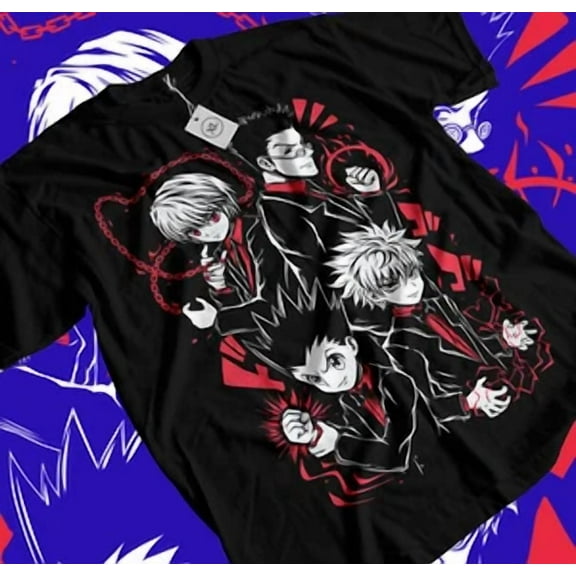 RETRO Hunter X Hunter T-Shirt Gon Killua Anime Manga Unisex Tshirt T-Shirt All Size