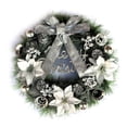 thumbnail image 2 of Guirnalda de Navidad con guirnalda de luces LED Guirnalda de puerta delantera de Feliz Navidad Flor de plantas artificiales, 2 of 8