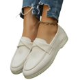 thumbnail image 5 of Willtoo Women’s Twist Strap Faux Suede Slip On Loafers, Closed Toe Soft Light Flat Shoes, Casual Footwear for Office, Shopping & Daily Walking, 5 of 6