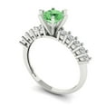 thumbnail image 2 of Solitaire with Accents Engagement Ring for Women - 1.05ct Simulated Green Diamond in 18K White Gold Promise Ring, 2 of 6