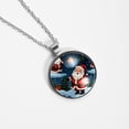 thumbnail image 4 of Santa Claus Stunning Circular Glass Pendant Necklace for Women - Elegant Womens Necklaces, Necklace, 4 of 5