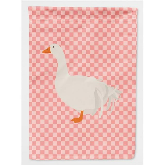 Carolines Treasures BB7902CHF Sebastopol Goose Pink Check Canvas House Flag