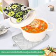 thumbnail image 3 of Yayeee Pot Holders Kitchen Heat Resistant with Pocket 7"x9.8" Cotton Oven Cooking Hot Pads, Green Flower Pattern, 3 of 7
