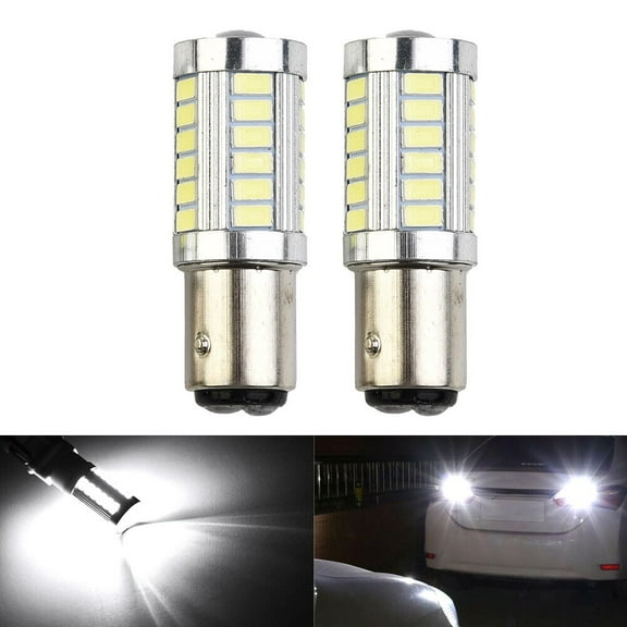 2Pcs 1157 P21/5W 380 BAY15D Car Stop Tail-Brake Light White LED Bulbs Lamp Light 33 SMD 12V 382 6000K Car Brake Light Taillight