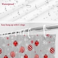 thumbnail image 6 of Grey Red Christmas Balls Bathroom Shower Curtain Xmas Snowflake Waterproof Washable Shower Curtains for Bathtub Bath Decor with Grommets and Hook 72 X 84 Inch, 6 of 8