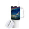 thumbnail image 2 of 40 Oz Car Handle Water Bottle Water Cup Water Bottle Water Jug Coffee Cup Travel Water Bottle Super Cool Rainbow, 2 of 8