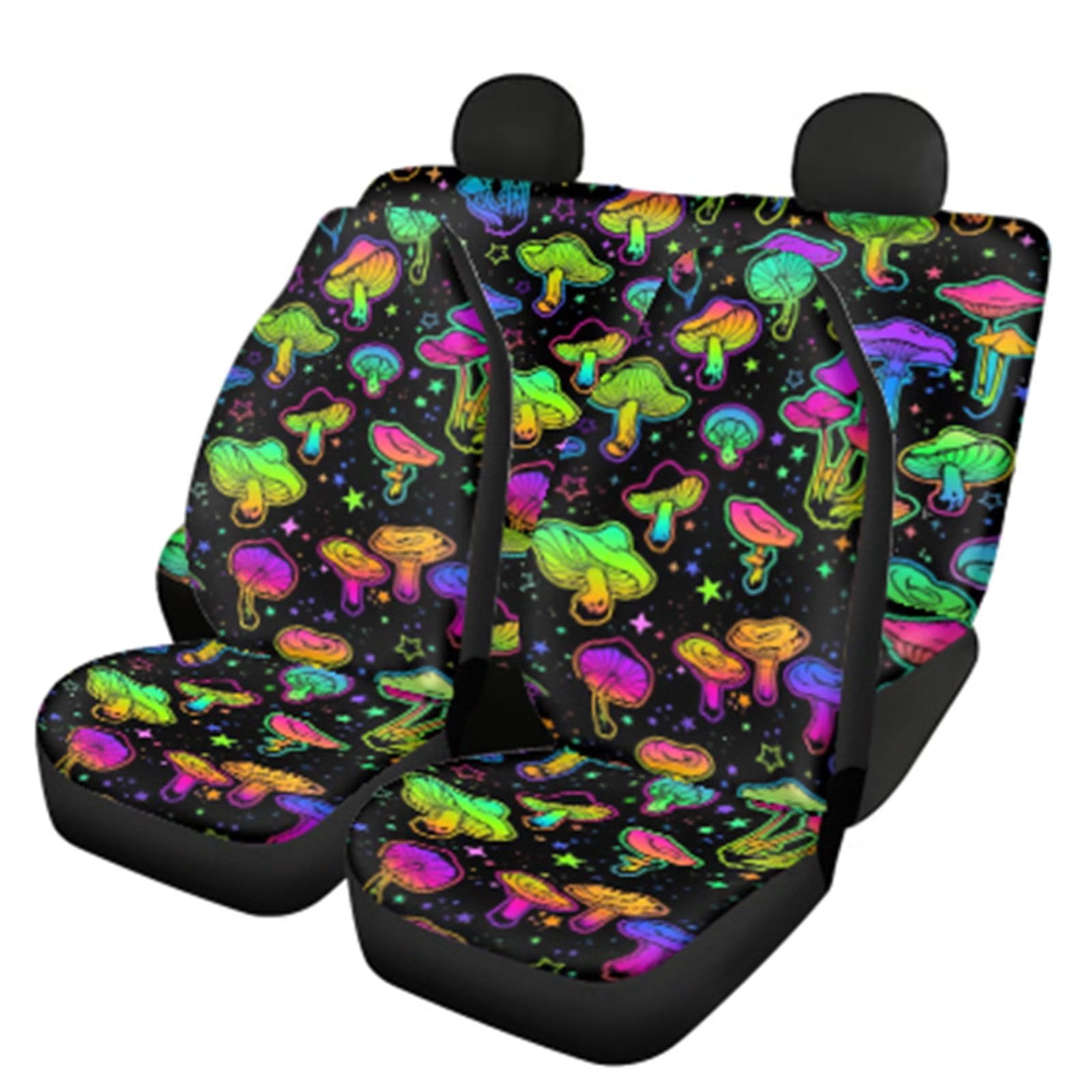 FKELYI Psychedelic Mushroom Cool Car Seat Covers 5 Pieces Set,Universal