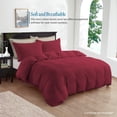 thumbnail image 2 of 1000 TC 100% Egyptian Cotton Premium 5PCs Duvet set ( 1- Duvet Cover + 4 - Pillow Shams ) Zipper Closur Ultra Soft Durable and Fade Resistant Color Burgundy Stripe size King, 2 of 5