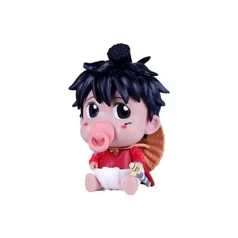 Newly Luffy Sanji Zoro Brook Franky Figure Sitting Q Version Nipple Anime Figures 10cm/3.9inch Anime Character Decor Statue Desktop Ornament Gifts (Luffy)