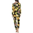 thumbnail image 3 of Renewold Women Pajamas Sets Pajamas Top and Pants Snow Pear Flowers Print Sweatpants Long Sleeve Pullover Pajamas Sets Cozy Up Warm Shirts Size 4XL, 3 of 5