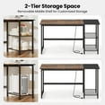 thumbnail image 6 of Giantex 59” Computer Desk w/Removable Storage Shelves & Charging Station, Industrial Writing Workstation w/ Headphone Hook, Large Laptop Desk, Rustic Brown, 6 of 9