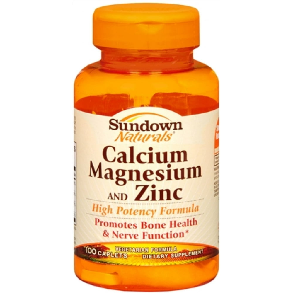Sundown Calcium Magnesium and Zinc Caplets 100 Caplets