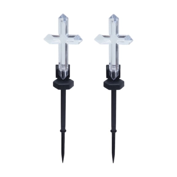 Solar Cross Garden Stake Lights Outdoor, Color Changing LED Ground Lights for Yard Patio Lawn, Decorative Landscape Lighting for Garden Pathway and Outdoor Decor, 1 Pack