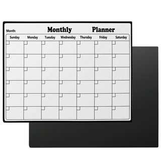 Beeplaneer Magnetic Black Dry Erase Board Monthly Calendar for