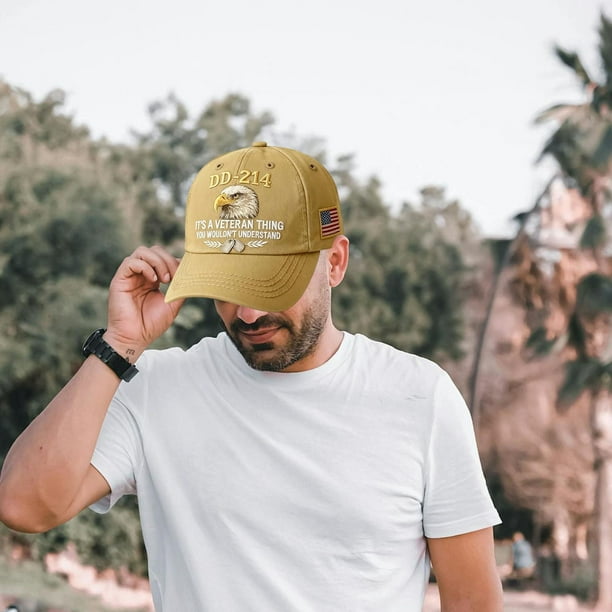 Regalos para Hombres 214 Esto Es un Sombrero de Materia de Veteranos Gorra de Béisbol de Servicio Militar para Hombres Regalos Del Día Patriótico para Soldados Jubilados Sombreros para Hombres