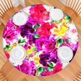 thumbnail image 2 of Round Fitted Tablecloth with Elastic Edges Fits 36"-44" Round Tables Pioneer Colorful Floral Waterproof Table Cover Washable Indoor and Outdoor for Party Kitchen Dinner Banquet Patio Picnic, 2 of 7