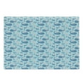 thumbnail image 1 of Whale Cutting Board, Happy Smiling Sea Animals with Coral Reef Anchor Starfish and Shells, Decorative Tempered Glass Cutting and Serving Board, Large Size, Pale Blue Navy Blue, by Ambesonne, 1 of 1