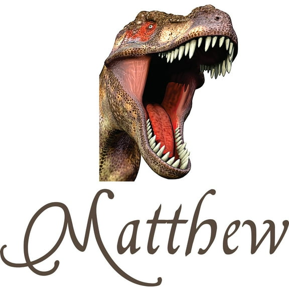 Personalized Name Vinyl Decal Sticker Custom Initial Wall Art Personalization Decor Children Boy Animal Dinosaur Bedroom 10 Inches X 10 Inches