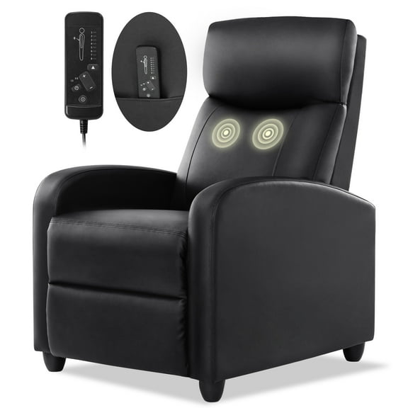 CONCETTA Massage Recliner Chair for Adults, Adjustable Home Theater Seating with Lumbar Support, Small Recliners for Small Spaces, Dark Grey