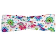 thumbnail image 1 of Retro Headband, Notebook Style Backdrop with Lively Colored Chamomile Flowers and Little Hearts, Elastic and Soft Women's Bandana for Sports and Everyday Use, Grey Red Coconut, by Ambesonne, 1 of 3