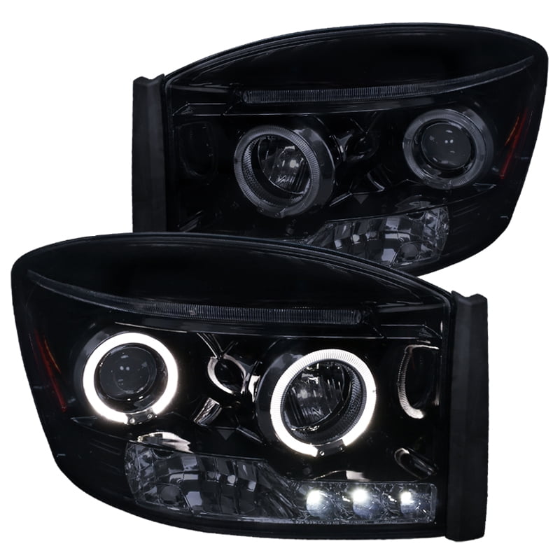Spec-D Tuning 2LHP-RAM09G-TM Glossy Black Dodge Ram 1500 2500 3500 Halo Projector LED Headlights Spec-D Tuning 2LHP-RAM09G-TM Glossy Black Dodge Ram 1500 2500 3500 Halo Projector LED Headlights