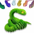 thumbnail image 1 of 3D Printed Snake Toys 3D Printed Animals Snake Pet Movable Joint Fidget Toys， 3D Printed Animals Toy Adults Fidget Toys，3D Printed Fidget Toys for Home Office Decor (24.4‘ Green), 1 of 6