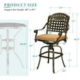 thumbnail image 4 of MEETWARM Outdoor Swivel Barstools Cushions Cast Aluminum Frame - Set of 2, Dark Bronze, 4 of 7