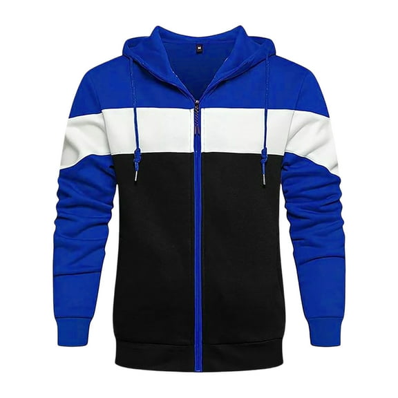 XIAOCHA Mens Sporty Hoodies Loose Full-Zip Drawstring Hooded Jacket Winter Outdoor Athletic Hoodie