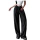 thumbnail image 1 of Jumpingount Reemplazo de pantalón de poliéster, banda elástica de Color sólido, informal, transpirable, lavable, a la moda, pantalón largo de Prendas para la parte inferior del cuerpo Negro XXL, 1 of 6