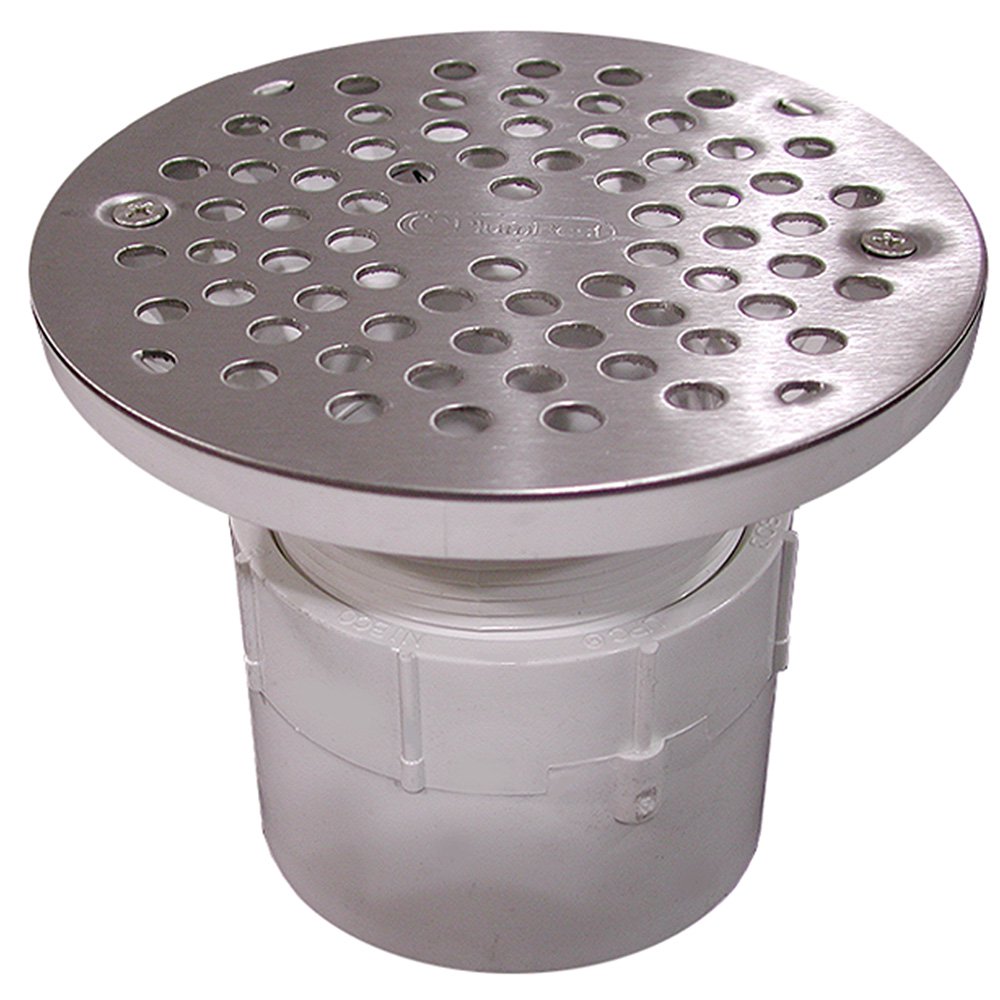 3" Over Pipe Fit Drain Base with 3" Plastic Spud 6" Stainless Steel