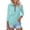 Light Blue, variant on Women's 3/4 Sleeve V Neck Zippered Solid Collar Shirt Sweatshirt High Low Shirt 3x Glitter Shirt Shirts with Lace for Women Women's Tunic Blouses Long Tops for Leggings Low Back plus Tunic Oversized
