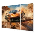 thumbnail image 2 of Designart "Exotic Car on Offroad in Orange II" Muscle Car Metal Wall Art Set, 2 of 5