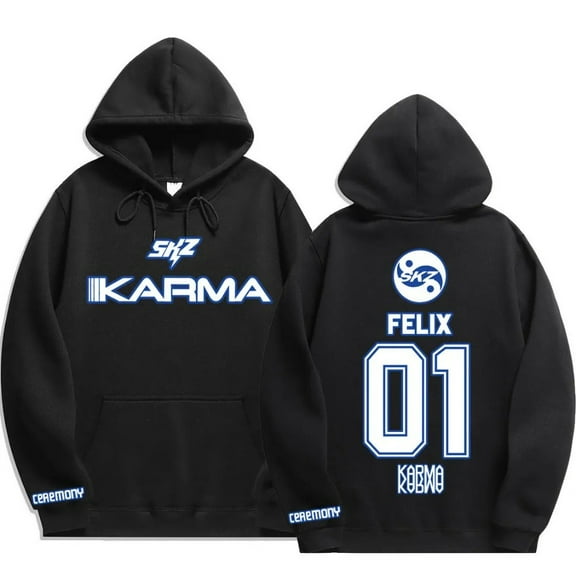 Kpop Stray Kids SKZ Karma Merch Hoodie – Unisex Harajuku Sweatshirt Streetwear Hip Hop Pullover Hooded Jacket STAY Fan Support Outfi