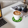 thumbnail image 6 of St. Patrick's Day Coasters Set of 4, Absorbent Coasters for Drinks, Spring Shamrock Leaves Polka Dots Dark Green Coaster for Desk Coffee Table Protection, Home Decor House Warming Gifts 4", 6 of 8