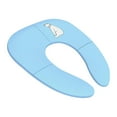 thumbnail image 2 of Asiento de inodoro plegable con anillo para orinal, funda para inodoro para viajes, para niñas pequeñas y niños Azul, 2 of 9