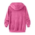 thumbnail image 5 of adviicd Women's Sherpa Fleece Hooded Jacket Zip Up Fuzzy Sweatshirts Fall Winter Warm Soft Cozy Clothes (Hot Pink, XL), 5 of 6