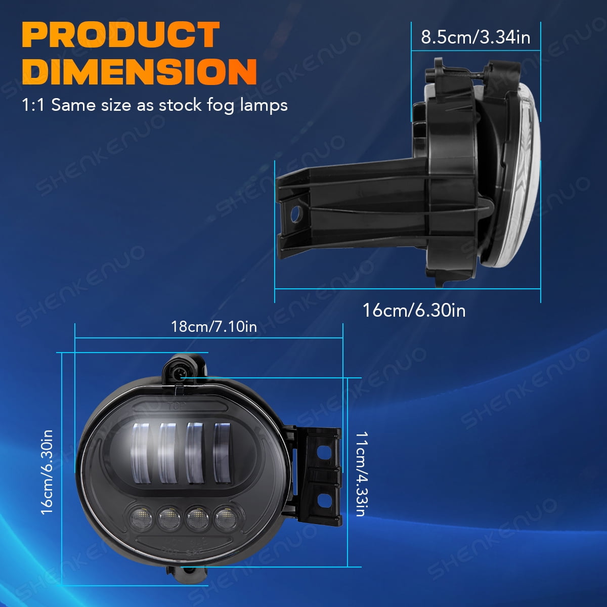 LED Fog Lights Lamps Replacement for 2002-2008 Dodge Ram 1500 2003-2009 Ram 2500, 1 Pair Black Dodge Ram Fog Lights