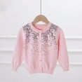 thumbnail image 5 of Esho Girls Button Down Sweaters Cardigan Long Sleeve Knitted Tops Outwear, Size 1-7 Years, 5 of 8