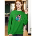 thumbnail image 2 of Cat W Globe Rave Style Sweatshirt Women -Image by Shutterstock, Female Small, 2 of 4