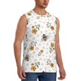 thumbnail image 2 of Bixox Men's Bees And Flowers Printed Shirt Sleeveless Fitness Tank Top-Large, 2 of 5