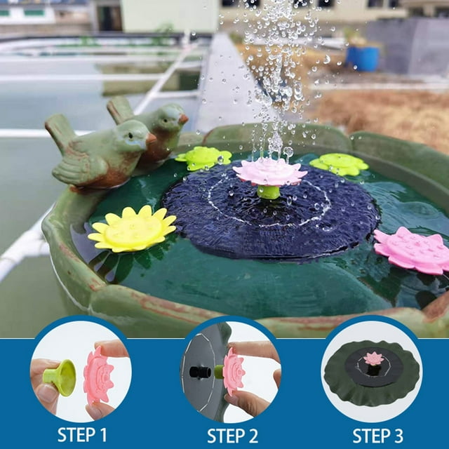 TIMIFIS Pool Fountain Imitation Sun Flower Solar Fountains For Garden Swimming Pool Pond Bird Bath ummer