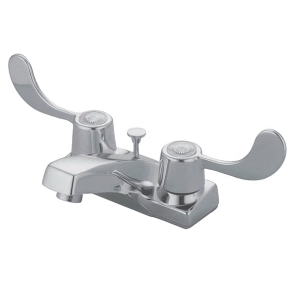 Kingston Brass GKB191B Water Saving Americana Centerset Lavatory Faucet with Blade Handles and Brass Pop Up, Chrome