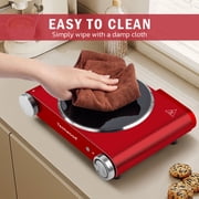 Techwood 1200W Portable Infrared Ceramic Hotplate with Thermostat, Countertop Cooktop
