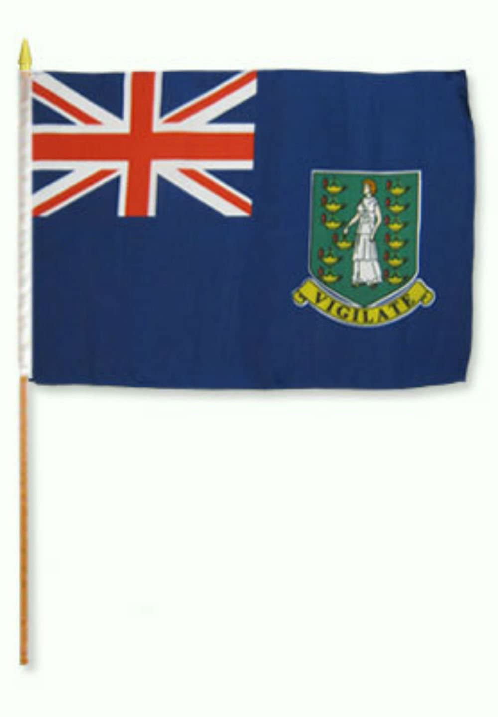12x18 12"x18" Wholesale Lot of 3 US Virgin Islands Stick Flag wood Staff 